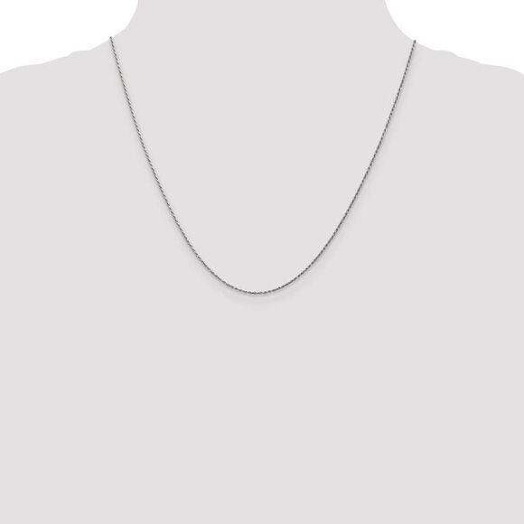 0.95mm, 14k White Gold, Cable Rope Chain Necklace, 20 Inch - Picture 2 of 8